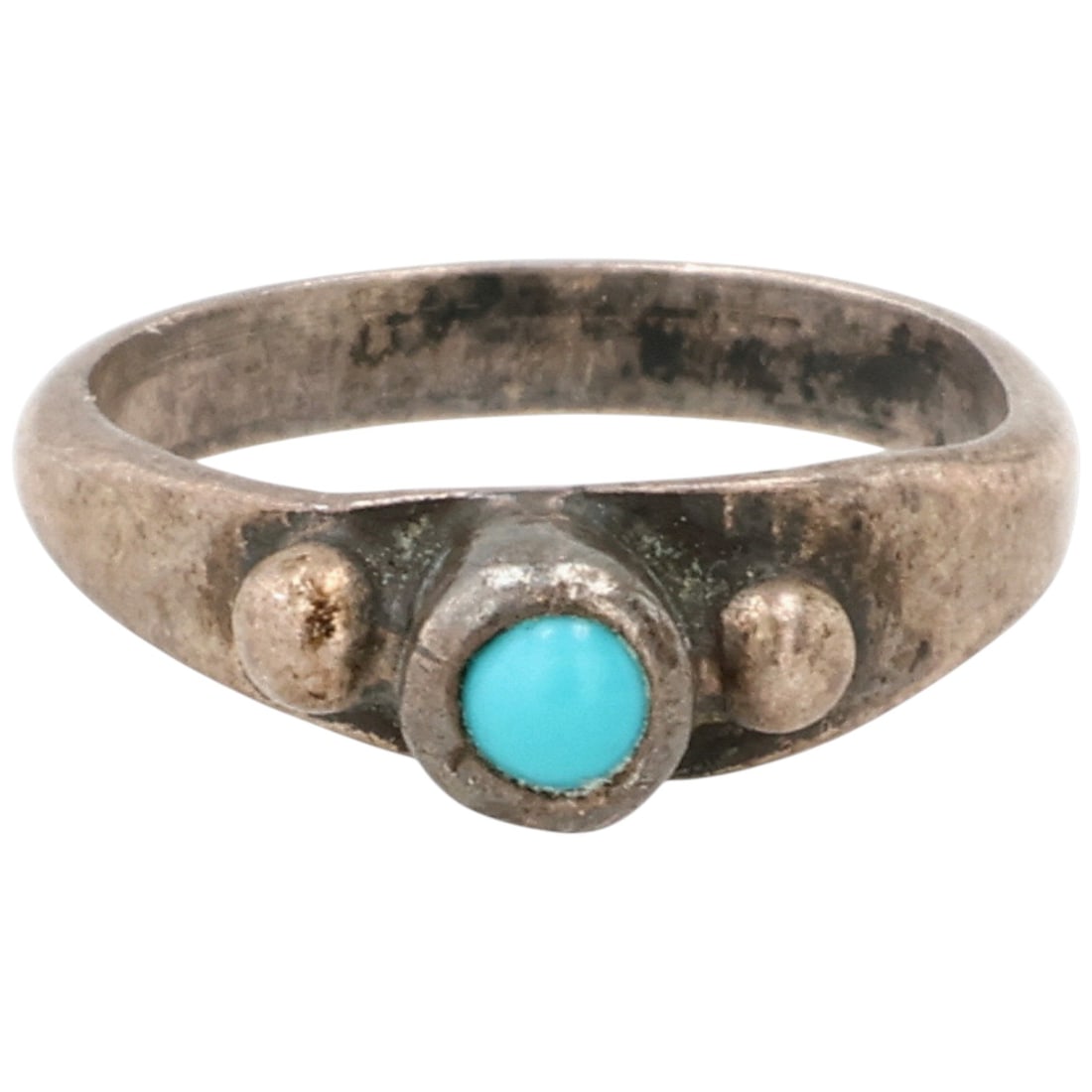 Vintage Southwestern Sterling Turquoise Ring Sz 2 (1 of 7)