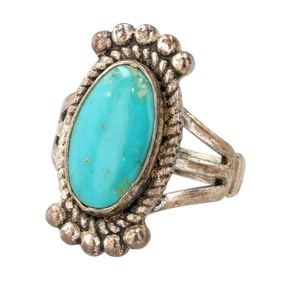 Maisels Trading Post Sterling Turquoise Ring Sz 5.75