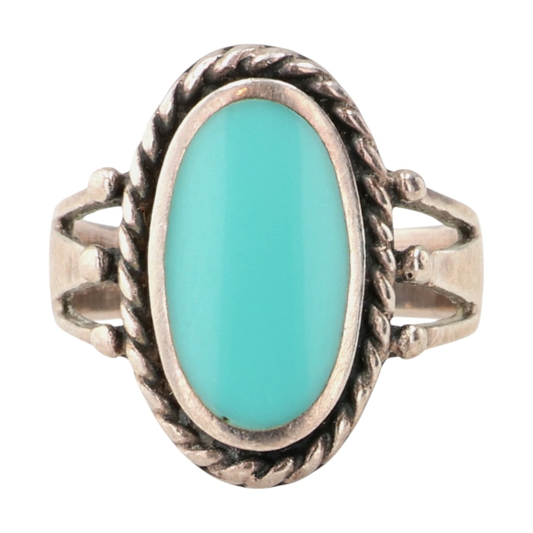Signed Southwestern Sterling Turquoise Ring Sz 4.5 (1 of 8)