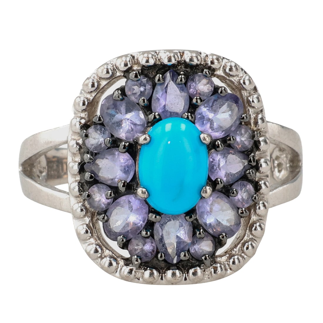 Ultimate Trading Company China Sterling Multi-Stone Ring Sz 7.5 (1 of 8)