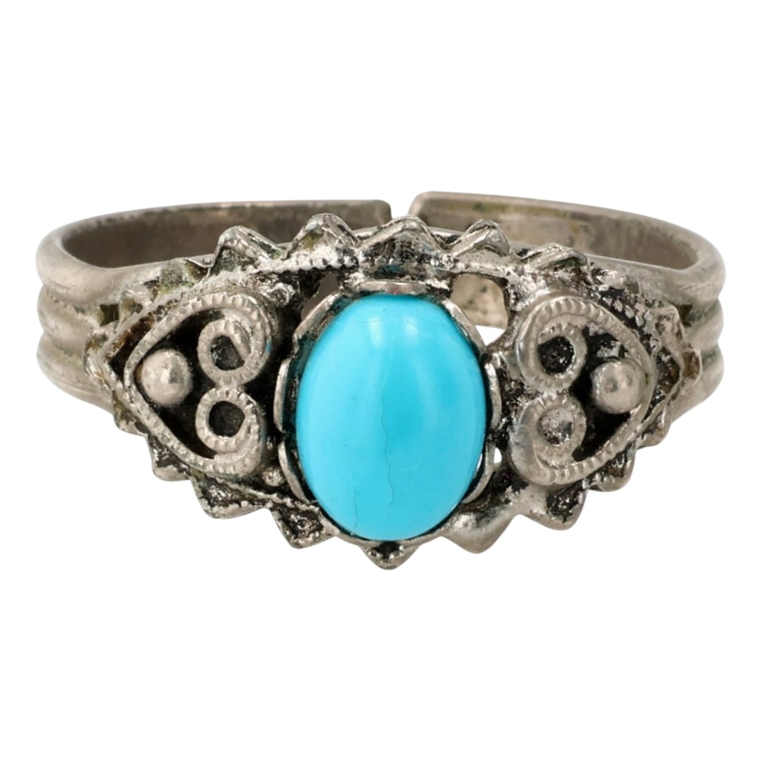 Southwestern Sterling Turquoise Adjustable Ring (1 of 7)