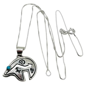 Ervin Hoske Navajo Sterling Kingman Turquoise Necklace