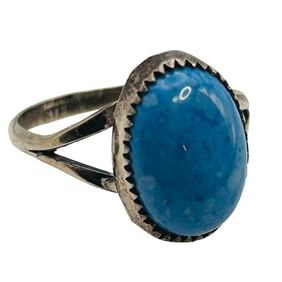 Harris Largo Navajo Sterling Denim Lapis Ring SZ.9