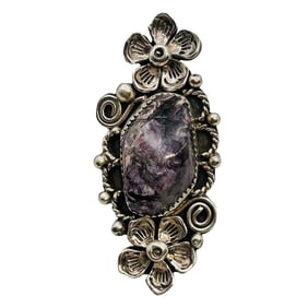 Delvin Brown Navajo Purple Stone Ring SZ. 8.5