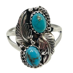 Annette Martinez Navajo Sterling Kingman Turquoise Ring Sz. 8.5