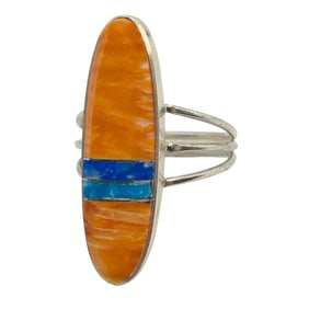 Harold Smith Navajo Sterling Multi Stone Inlay Ring Sz. 10