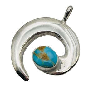 Joseph Martinz Sterling Turquoise Swirl Pendant