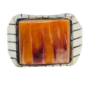 Trevor Jack Navajo Sterling Spiny Oyster Ring SZ.10