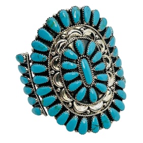 Tamara Benally Navajo Sterling Kingman Turquoise Cuff