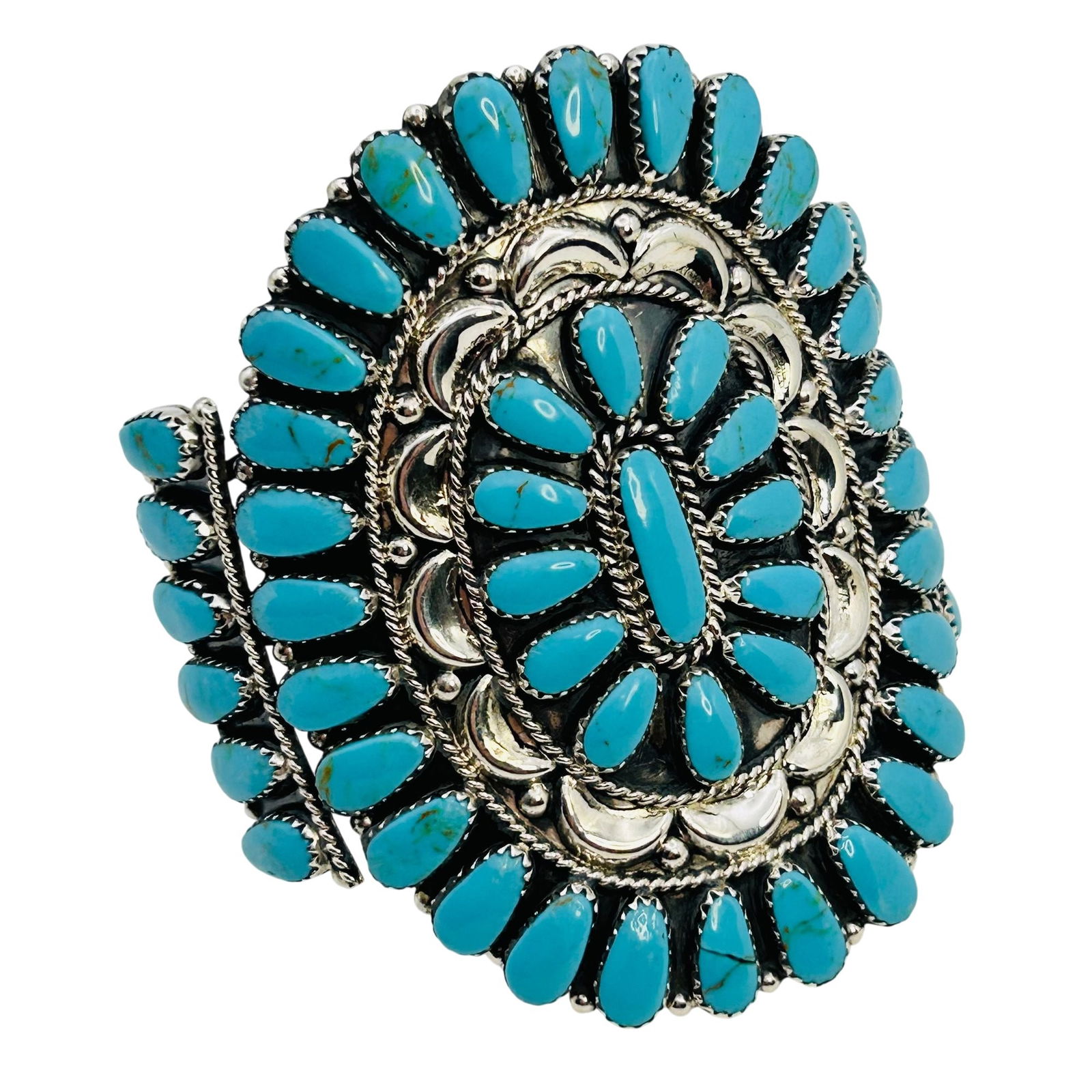 Tamara Benally Navajo Sterling Kingman Turquoise Cuff (1 of 10)