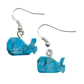 Chris McCabe Native Sterling Turquoise Whale Earrings