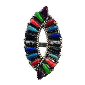 Tamara Benally Navajo Sterling Multi Stone Ring Sz. 7.5