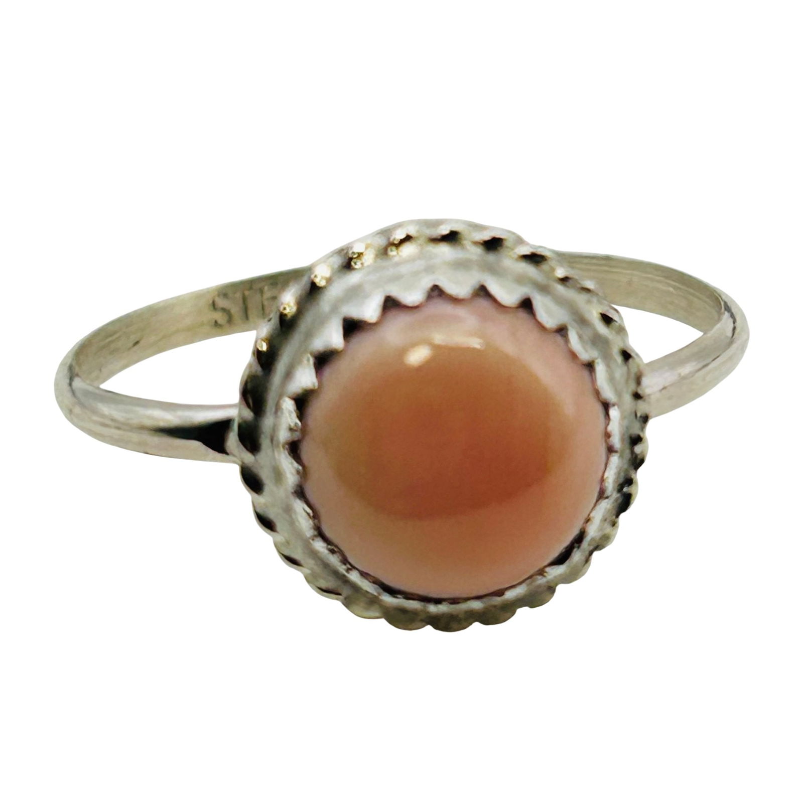 Esther White Navajo Sterling Pink Conch Ring Sz. 7 (1 of 8)