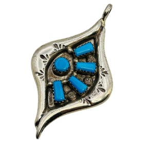 George And Lupe Leekity, K. Natachu Zuni Turquoise Pendant