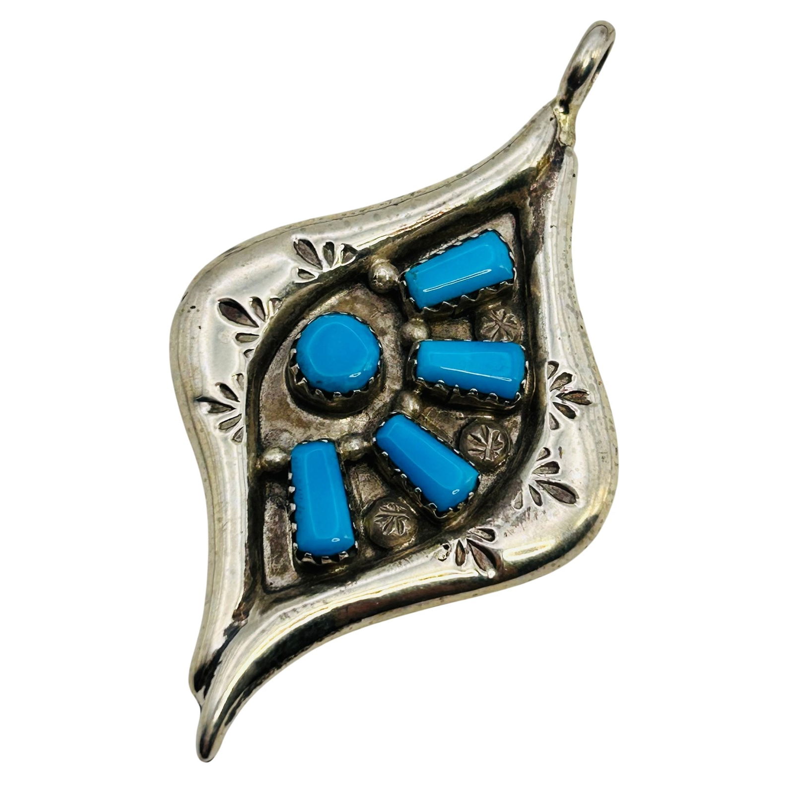 George And Lupe Leekity, K. Natachu Zuni Turquoise Pendant (1 of 6)