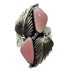 Gregg Yazzie Navajo Sterling Pink Conch Ring SZ. 9