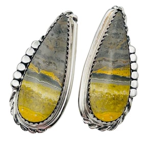 Delores Cadman Native Sterling Green Jasper Earrings