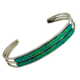Jamie Johnson Navajo Sterling Opal Cuff
