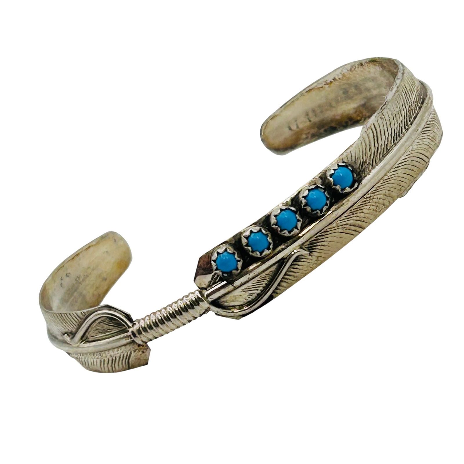 Chester Charley Navajo Sterling Kingman Turquoise Cuff (1 of 6)