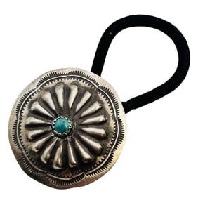 Arlene Soce Navajo Sterling Kingman Turquoise Hair Tie