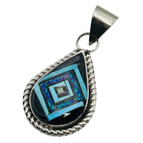 Ernon Vacit Native Sterling Turquoise Opal Pendant