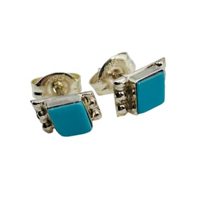 Denise Natewa Native Sterling Turquoise Studs