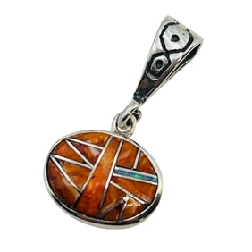 Bryan Sandoval Navajo Sterling Spiny Oyster Opal Pendant