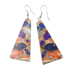 Jameson Pete Navajo Sterling Spiny Turquoise Slab Earrings