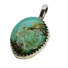 Mildred Parkhurst Navajo Sterling Turquoise Pendant