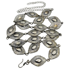 Native Western Style Nickel Silver 42 In. Belt