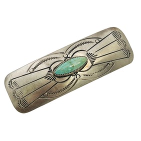 Joan Begay Navajo Sterling Turquoise Hair Clip