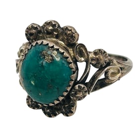 Freda Martinez Navajo Sterling Kingman Turquoise Ring SZ 7.5