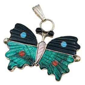 Tamara Pinto Zuni Sterling Multi-stone Butterfly Pendant