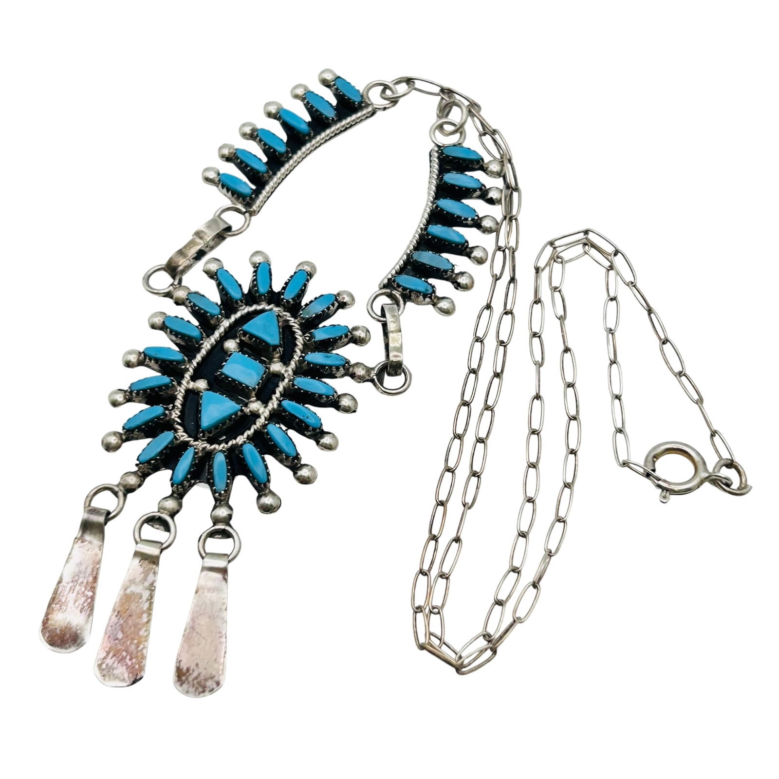 Evonne Hustito Zuni Sterling Turquoise Necklace (1 of 9)