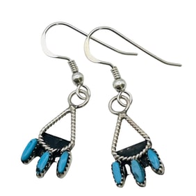 Evonne Hustito Zuni Sterling Turquoise Earrings