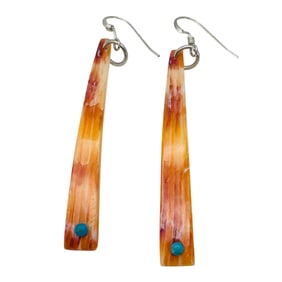 Native Sterling Shell Turquoise Earrings