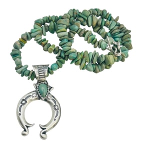 Louise Joe Navajo Sterling Sonoran Kingman Turquoise Necklace