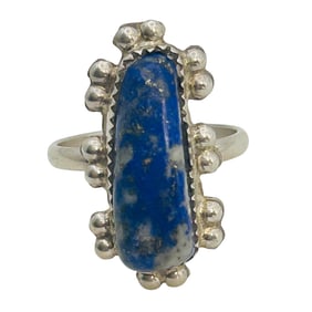 Maxx Laate Native Sterling Lapis Ring SZ10