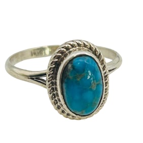 Shirley Henry Navajo Sterling Kingman Turquoise Ring SZ 7