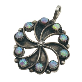 Estella Laate Navajo Sterling Opal Pendant