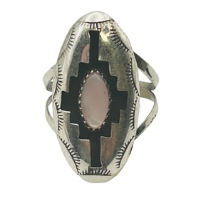 Felix Perry Navajo Sterling Mother Of Pearl Ring SZ9