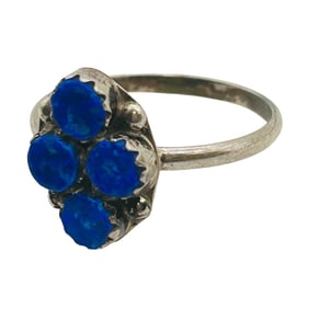 Swain Charlie Zuni Sterling Blue Opal Ring SZ 7