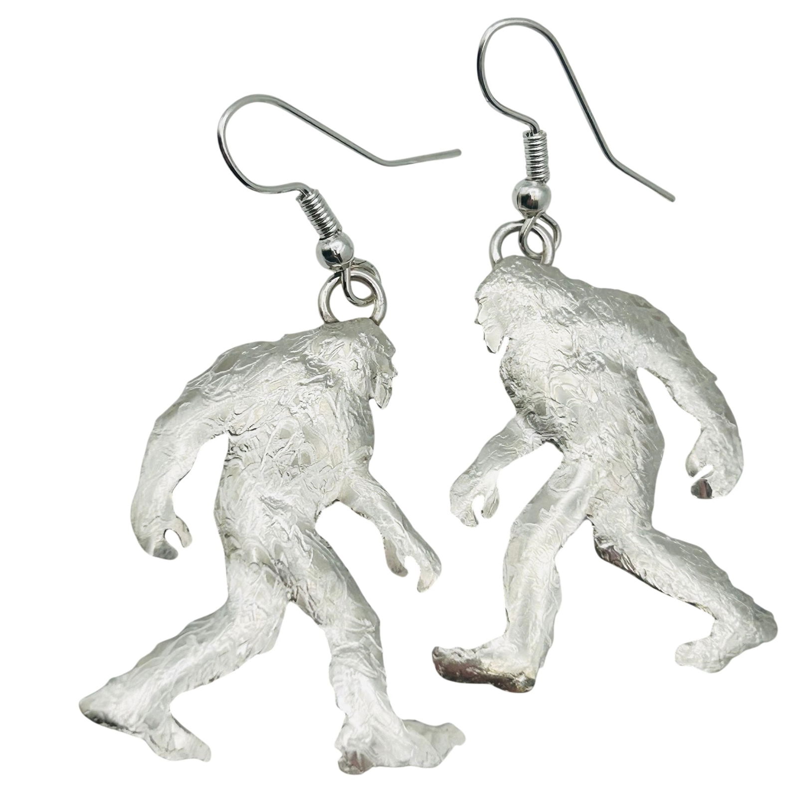 Paul Arviso Navajo Sterling Big Foot Earrings: Paul Arviso Navajo Sterling Big Foot Earrings 3.33 grams