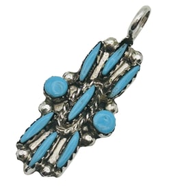 Yvette Kaamasee Zuni Sterling Turquoise Pendant