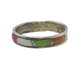 Debbie Livingston Navajo Sterling Multi Stone Ring SZ 8.5