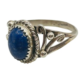 Martha Martinez Navajo Sterling Denim Lapis Ring SZ 6