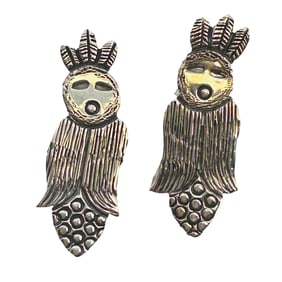 Zandra Tahy Navajo Sterling Corn Maiden Earrings