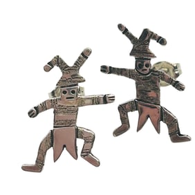 Zandra Tahy Navajo Jester Sterling Stud Earrings