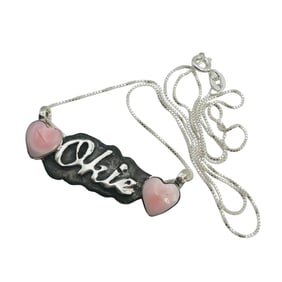 Myra Benally Navajo Sterling Pink Conch OKIE Pendant Necklace