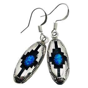 Felix Perry Navajo Sterling Opal Earrings
